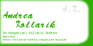 andrea kollarik business card